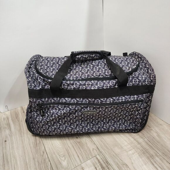 Traveland Multi Purpose Anchor Print Rolling Bag - Picture 1 of 7